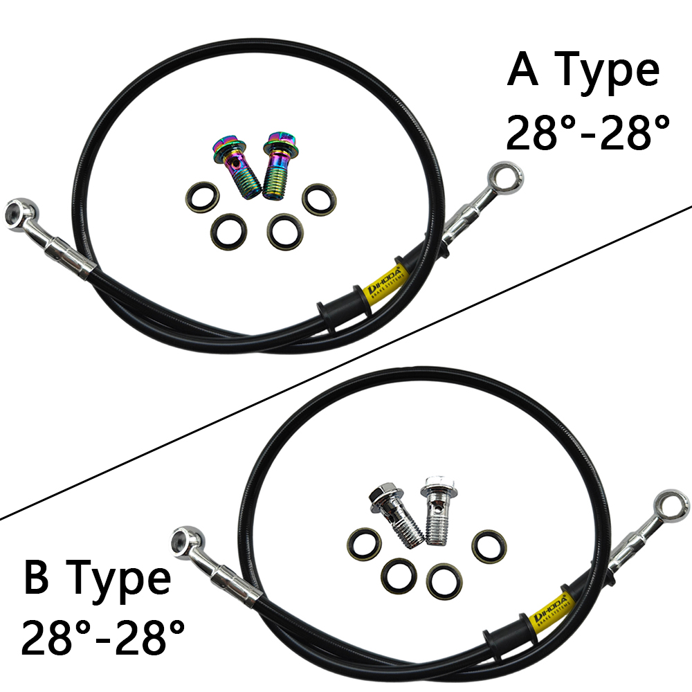 28°-28° Black Braided Stainles - Motorcycle Brake Cable recension och pris