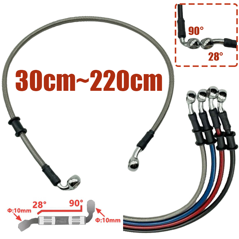 Silver 30cm To 220cm 28°-90° 1 - Motorcycle Brake Cable recension och pris