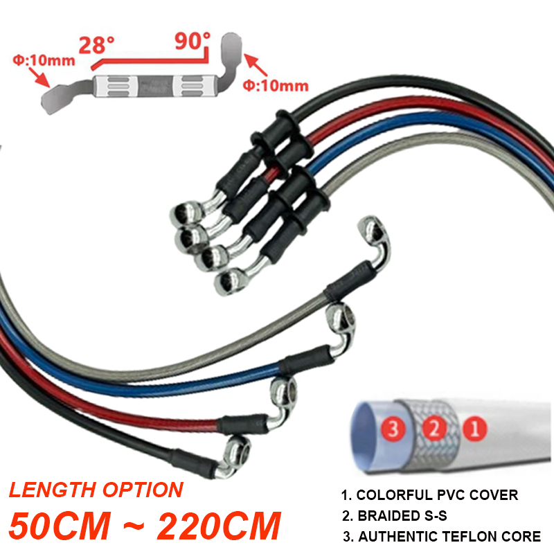 Silver 30cm To 220cm 28°-90° 1 - Motorcycle Brake Cable recension och pris