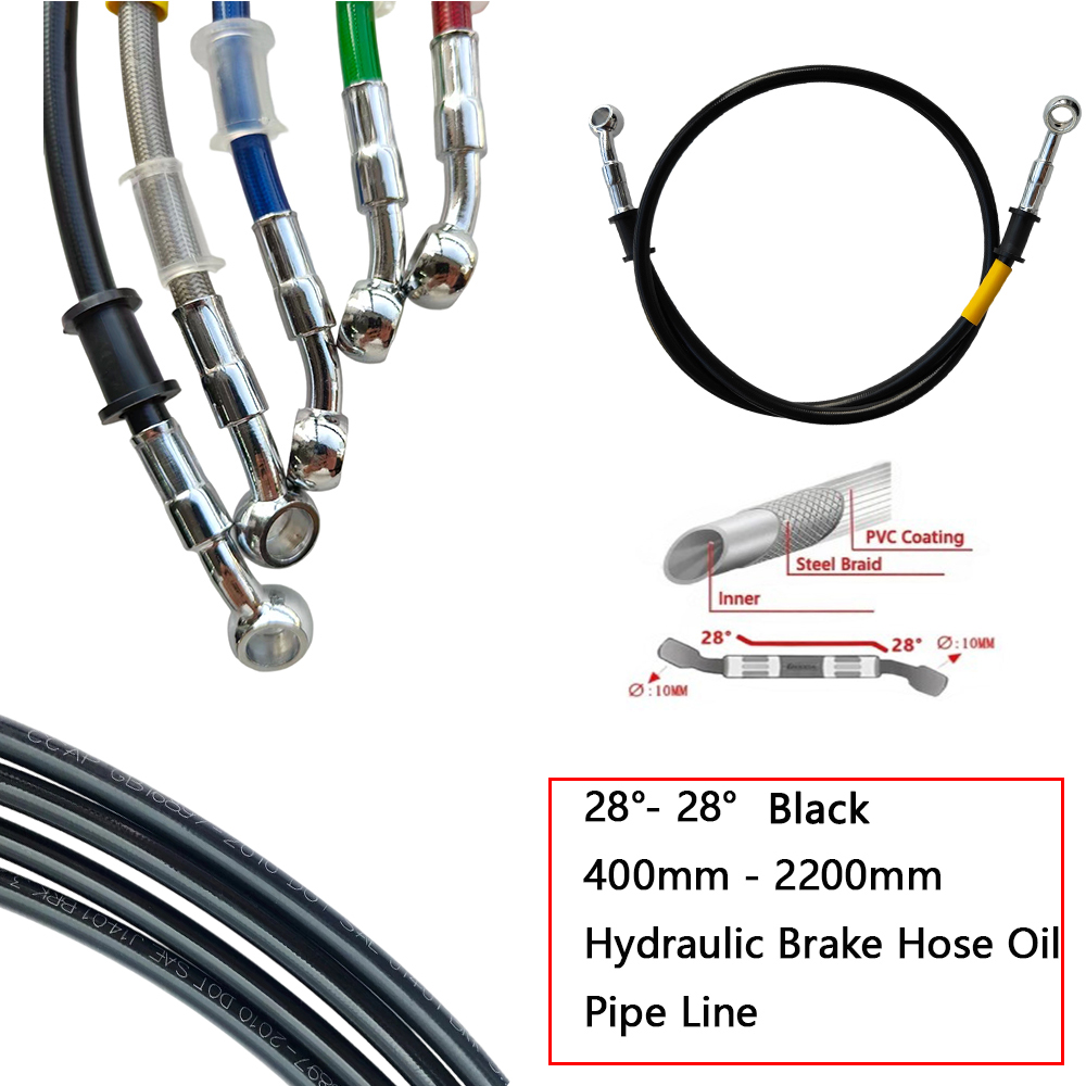 28°-28° Black Braided Hydrauli - Motorcycle Brake Cable recension och pris